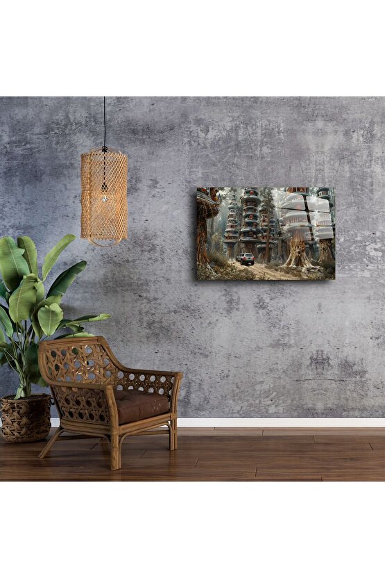 Cam Duvar Sanatı Doğa Temalı Panel