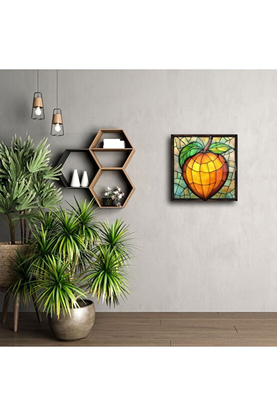 Modern Şeftali Cam Tablo