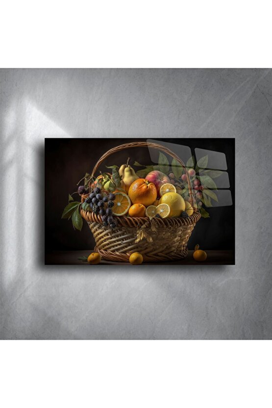 Lüks Meyve Sepeti Cam Tablo