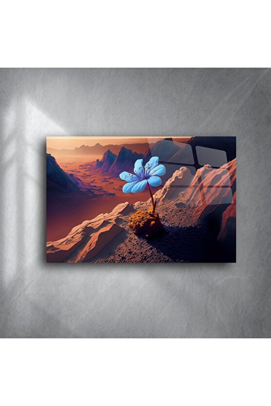 Mavi Çiçek Kanvas Tablo