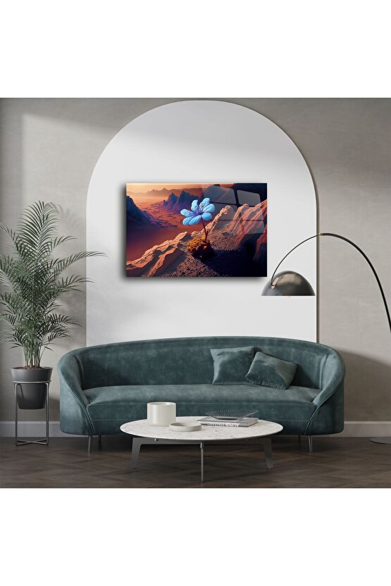 Mavi Çiçek Kanvas Tablo