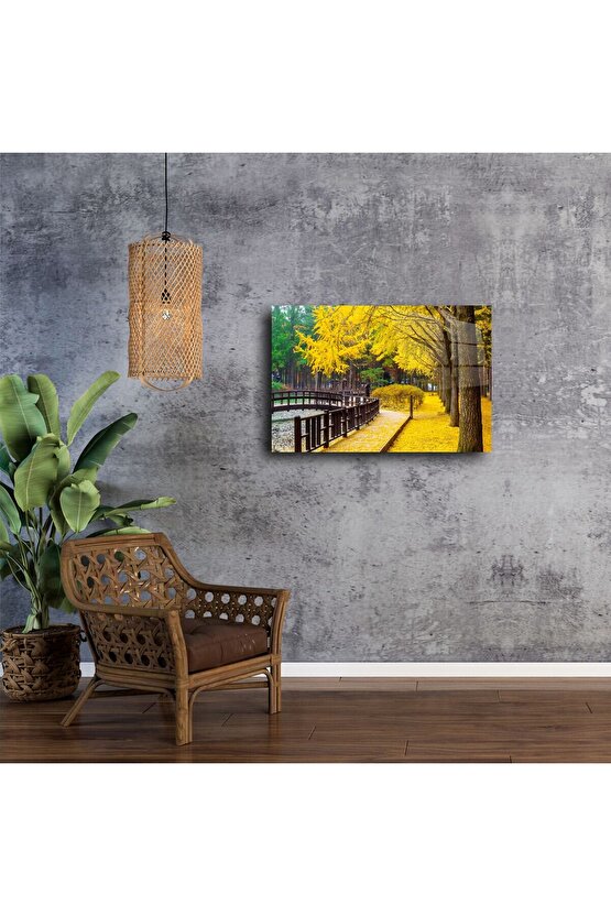 Sonbahar Temalı Cam Tablo