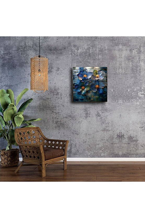 El Yapımı Cam Mozaik Çiçek Tablo