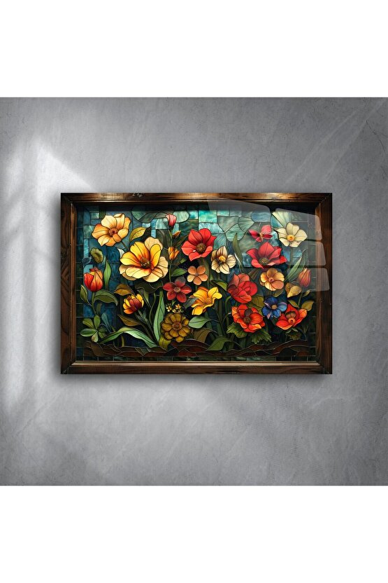 Cam Tablo Soyut Yüz Çizimi Duvar Sanatı