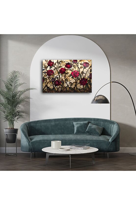 Romantik çiçek duvar sanatı