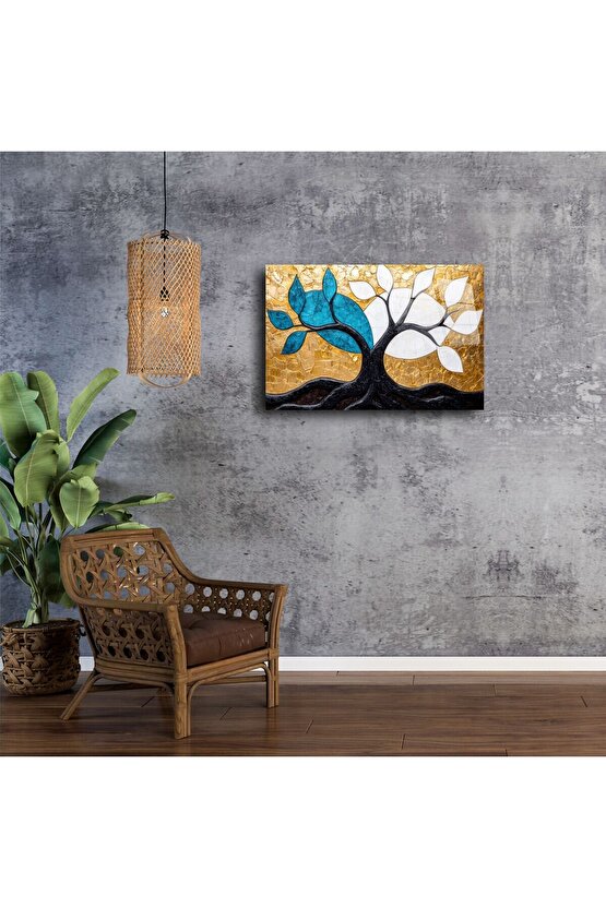 Altın Doku Cam Tablo