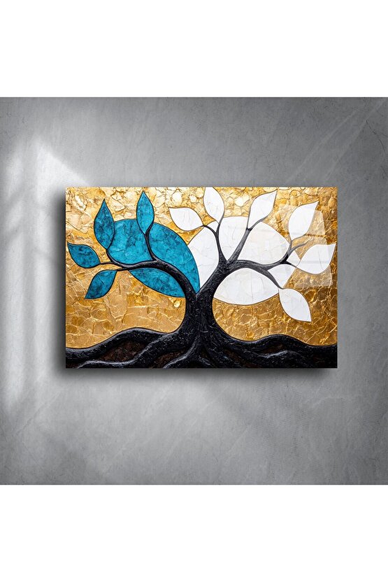 Altın Doku Cam Tablo