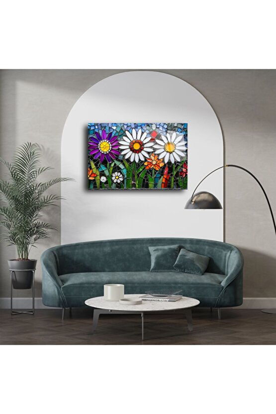 Papatya Mozaik Cam Tablo