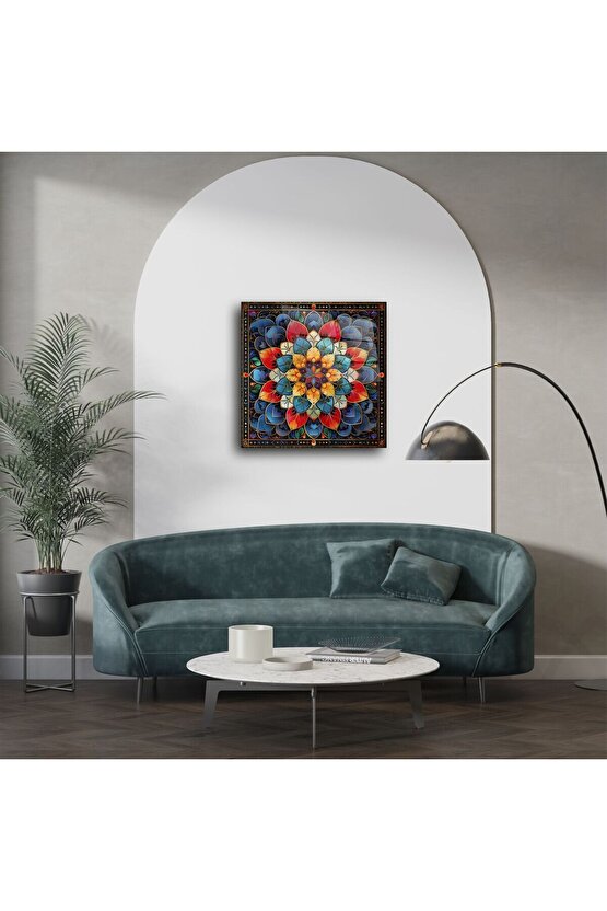 Cam Tablo Mandala Desenli