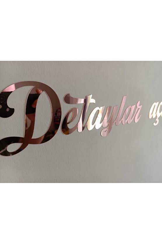 Kişiye Özel Yazı, Yapışkanlı Aynalı Rose Gold Pleksi Duvar Yazısı (HER 50 HARF IÇİN 1 ÜRÜN)