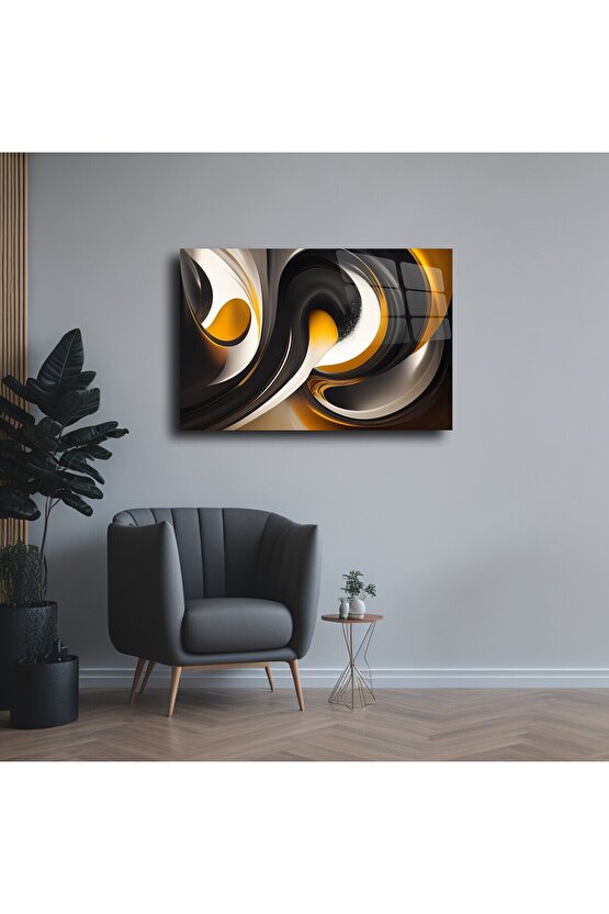 Karışık Desenler Cam Tablo Duvar Dekoru 3