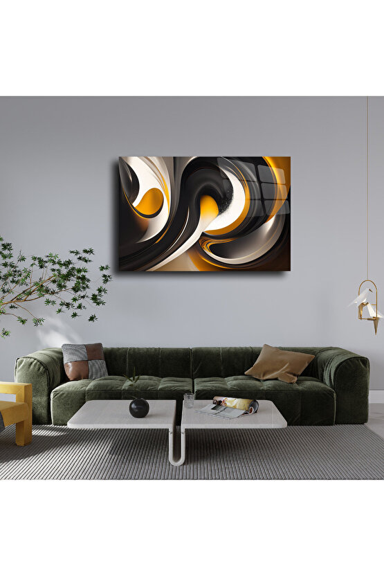 Karışık Desenler Cam Tablo Duvar Dekoru 3