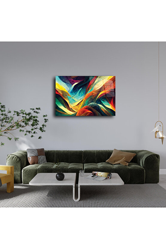 Karışık Desenler Cam Tablo Duvar Dekoru 8