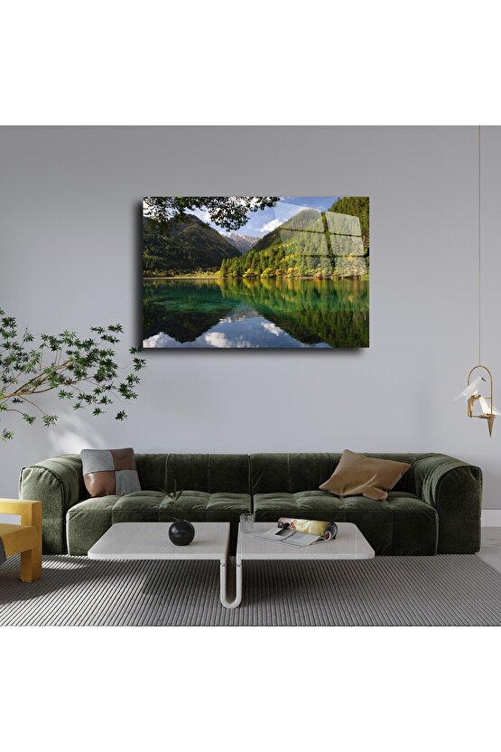 Orman Manzarası Cam Tablo Duvar Dekoru