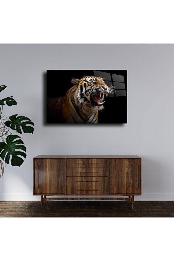 Kaplan Görseli Cam Tablo Duvar Dekoru 4