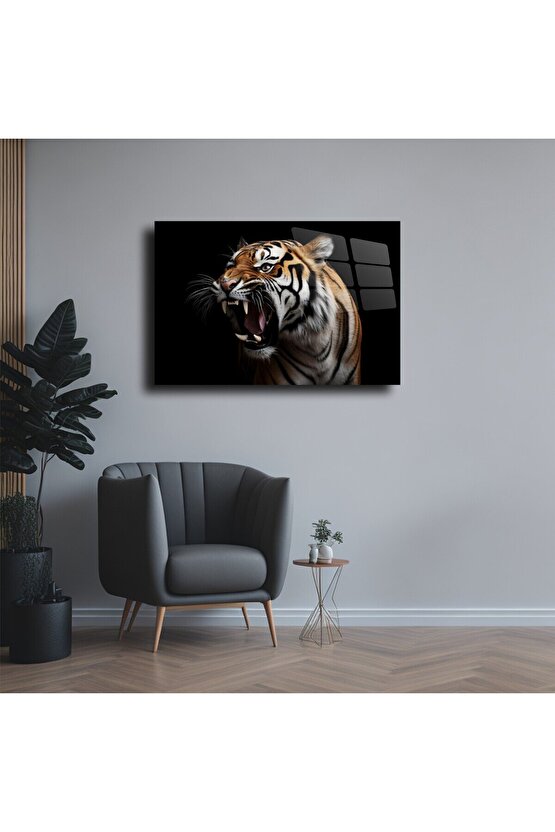 Kaplan Görseli Cam Tablo Duvar Dekoru 1