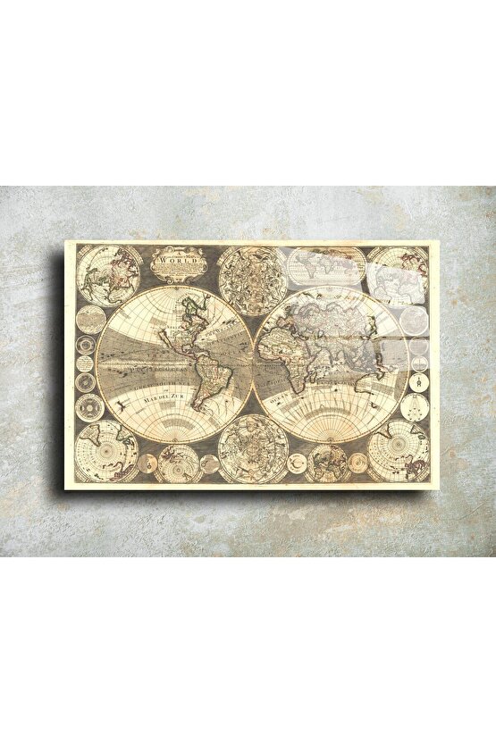 Harita Görseli Cam Tablo Duvar Dekoru 1