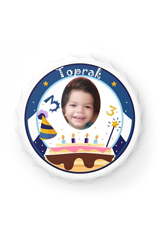 50 Adet Kapak Açacak Resimli Kişiye Özel Magnet Buzdolabı Süsü, Doğum Günü Erkek Çocuk 1