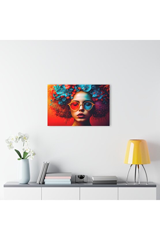 Kadın Model Cam Tablo Duvar Dekoru 6