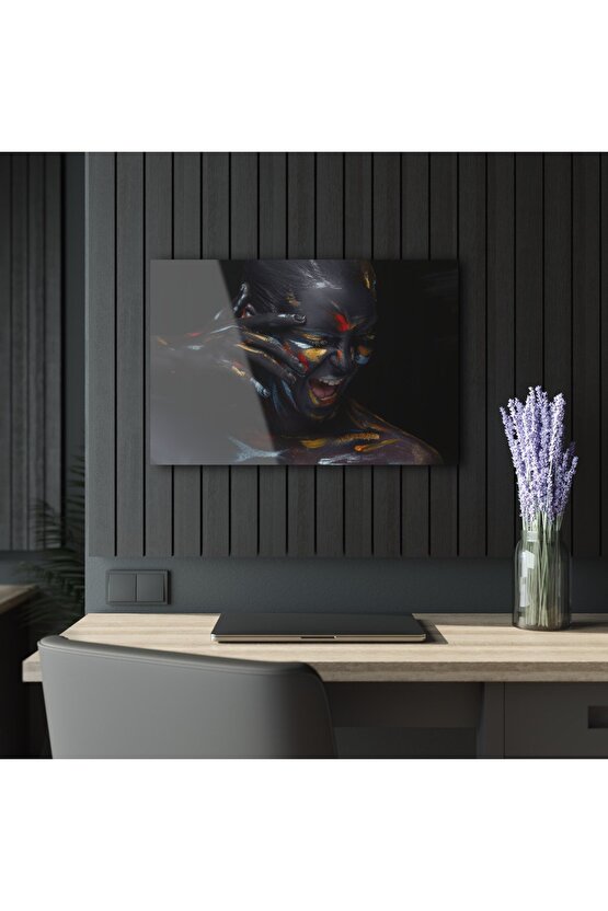 Kadın Model Cam Tablo Duvar Dekoru 2