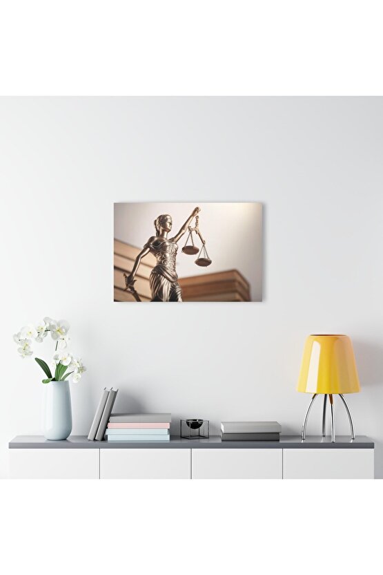 Adalet Terazisi Cam Tablo Duvar Dekoru 4