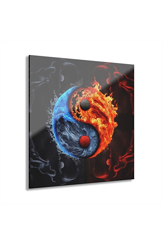 Ying Yang Cam Tablo Duvar Dekoru