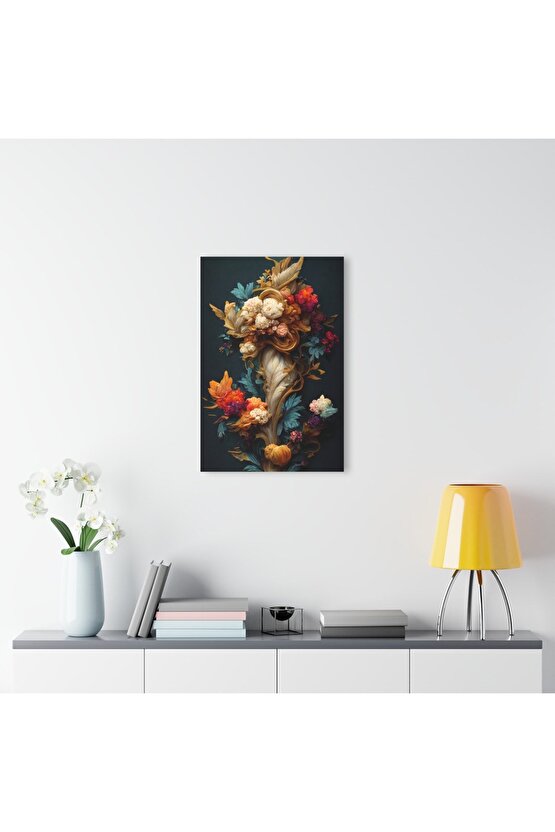 Renkli Çiçekler Cam Tablo Duvar Dekoru 5