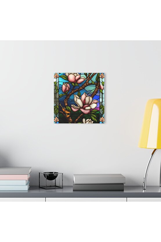 Renkli Çiçekler Cam Tablo Duvar Dekoru 3