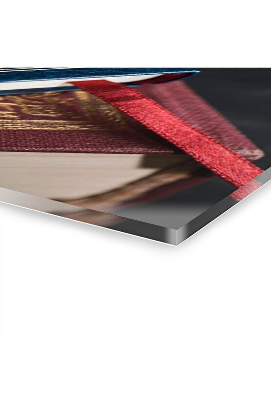 Kuran - ı Kerim ve Tesbih Cam Tablo Duvar Dekoru 3