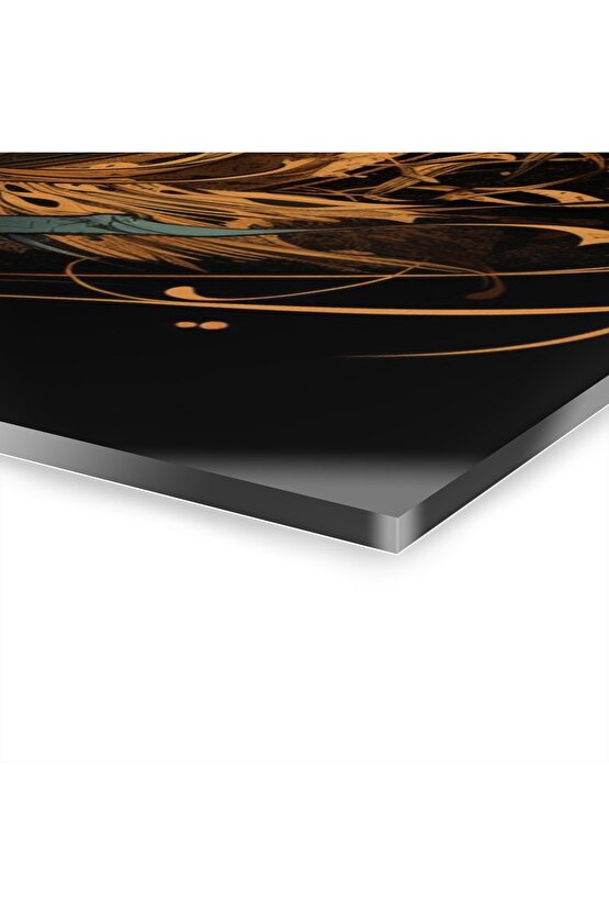 Kuşlar Arapça Yazı Kuran-ı Kerim İslam Cam Tablo Duvar Dekoru