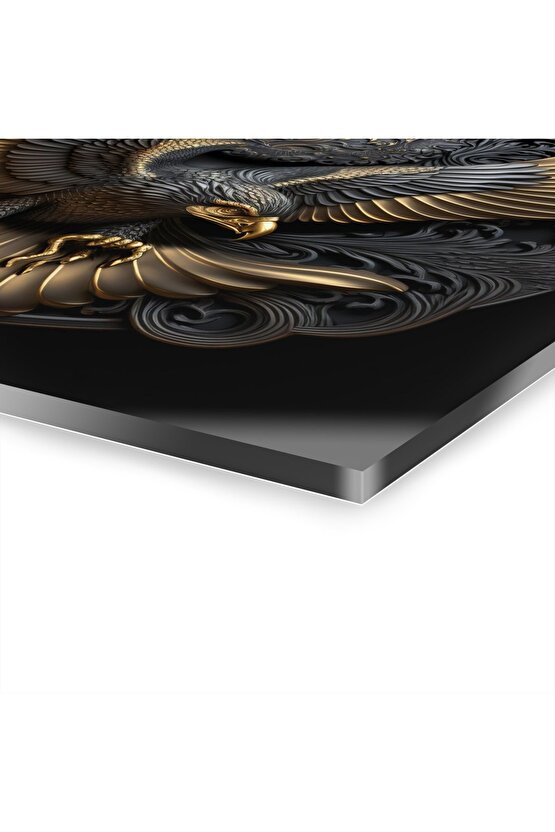 3d Kartal Cam Tablo Duvar Dekoru