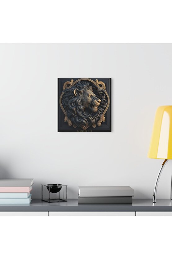 3d Aslan Cam Tablo Duvar Dekoru
