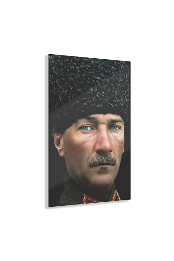 Atatürk Model 7 Cam Tablo Duvar Dekoru