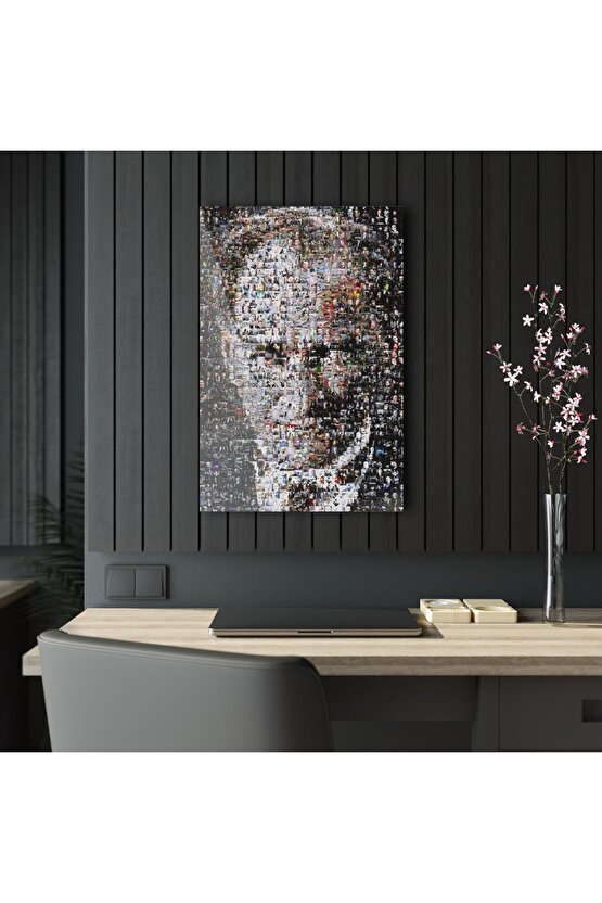 Atatürk Model 5 Cam Tablo Duvar Dekoru