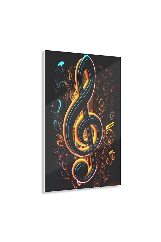 Sol Anahtarı Müzik Cam Tablo Duvar Dekoru