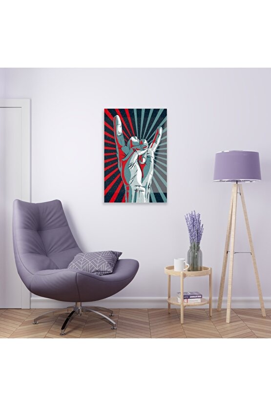 Metal Rock Devil Horns Cam Tablo Duvar Dekoru