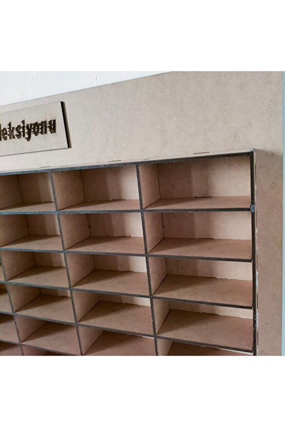 Ahşap 3mm Mdf Çocuk Odası Oyuncak Araba Duvar Rafı 100 Araçlık