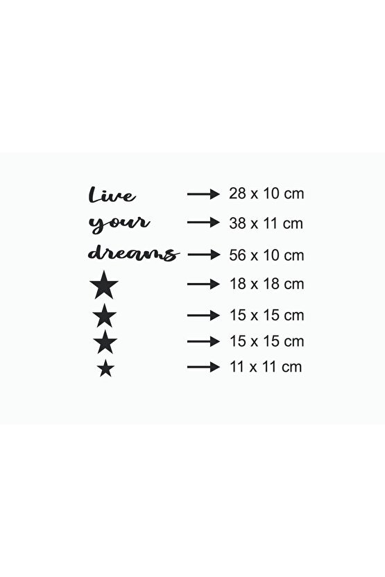 120*80 Cm Live Your Dreams Ahşap Duvar Yazısı