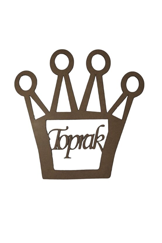 Kopya Taç Figürlü 3 mm Ham Mdf Isimli Kasnak 30 cm