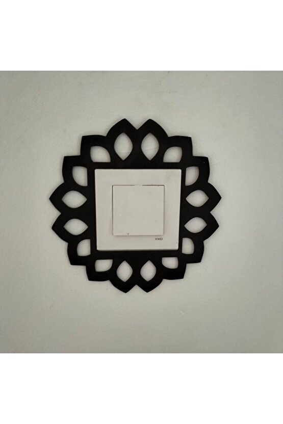 Leylazer Yuvarlak Motifli Tekli Priz Anahtar Çerçeve Süsü