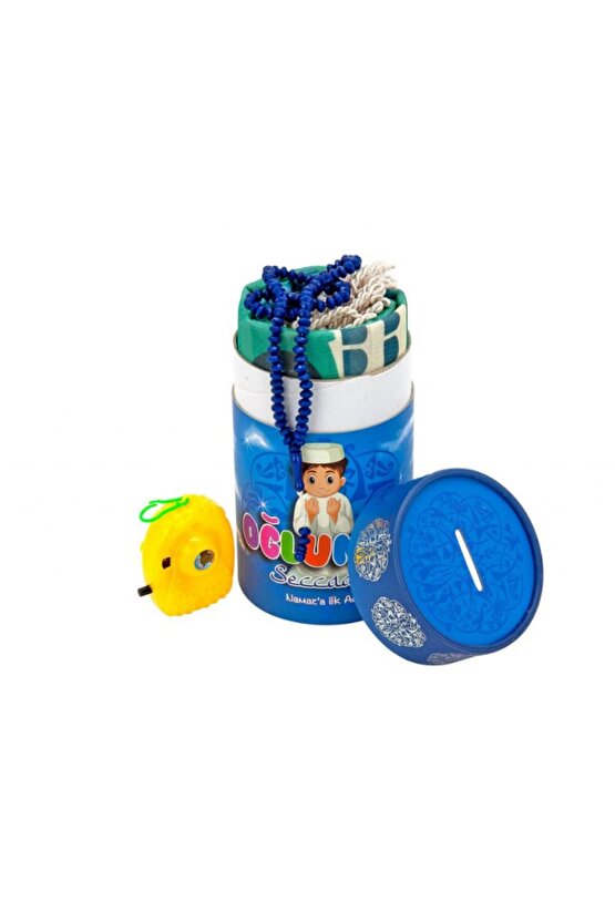 Namaza İlk Adım Oğlumun Seccadesi Tespih Kumbara Oyuncak Çocuk Yaz Kuran Kursu Namaz Hazırlık Seti