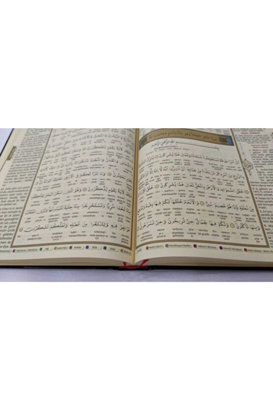 Büyük Boy Beş Özellikli Kuran-ı Kerim Meali Türkçe Transkript Kelime Mealli Tecvidli Arapça Okunuş