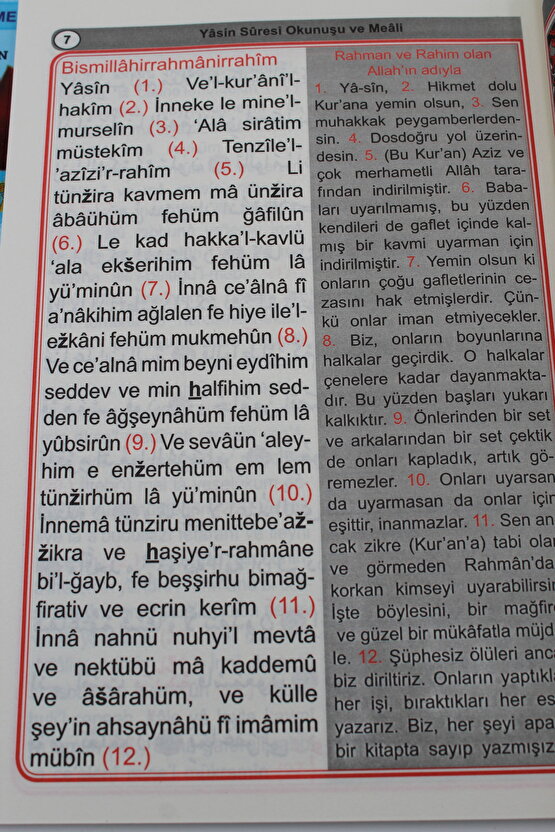 Ekonomik Hediyelik 10 Adet Yasin-i Şerif Karışık Renk 80 Shf. Orta Boy(17x24cm) QR KodMealArapça