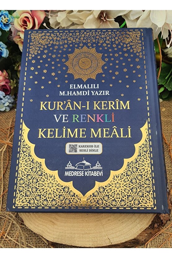 Kuranı Kerim 8 Özellikli Türkçe Satırarası Kelime Meali Rahle Boy 20x28 Lacivert Renk Sesli Dinleme