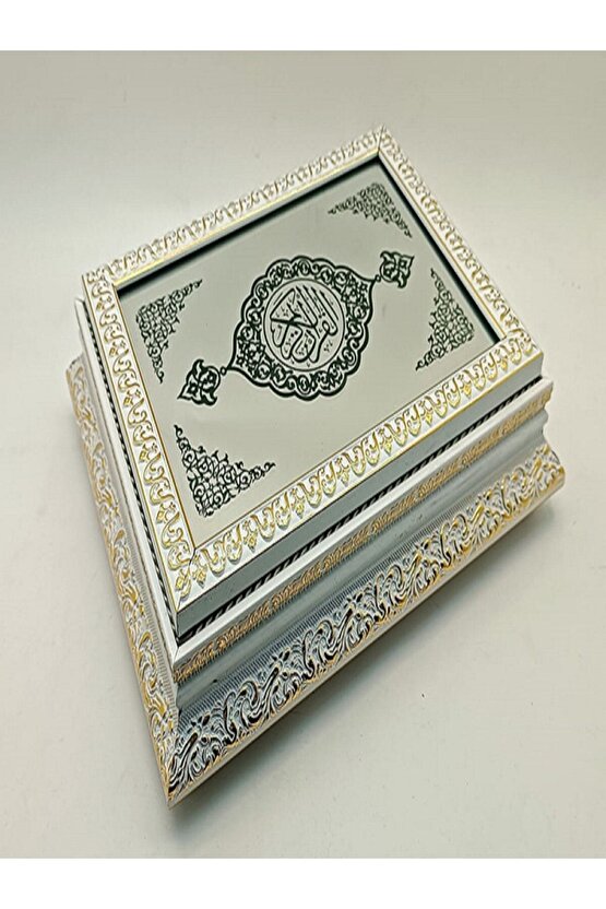 Lüx Aynalı Çerçeveli Kutu Kadife Kaplı Kuranı Kerim