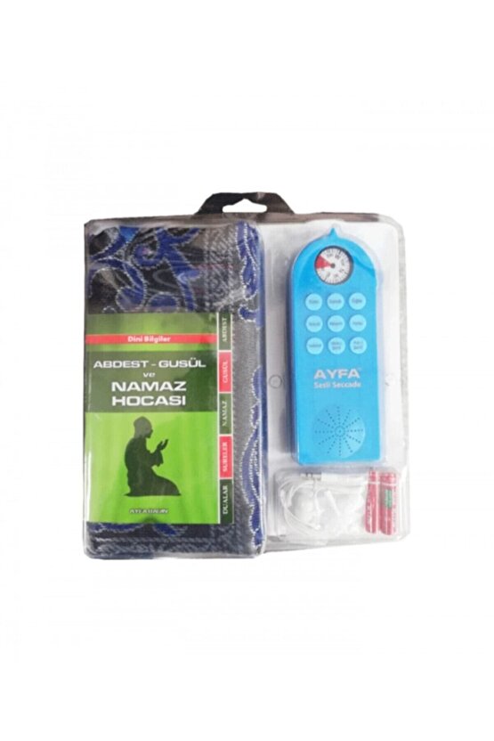 Ayfa Sesli Seccade Namaz Kılmayı Öğreten Pusulalı Seccade (mavi-pembe)