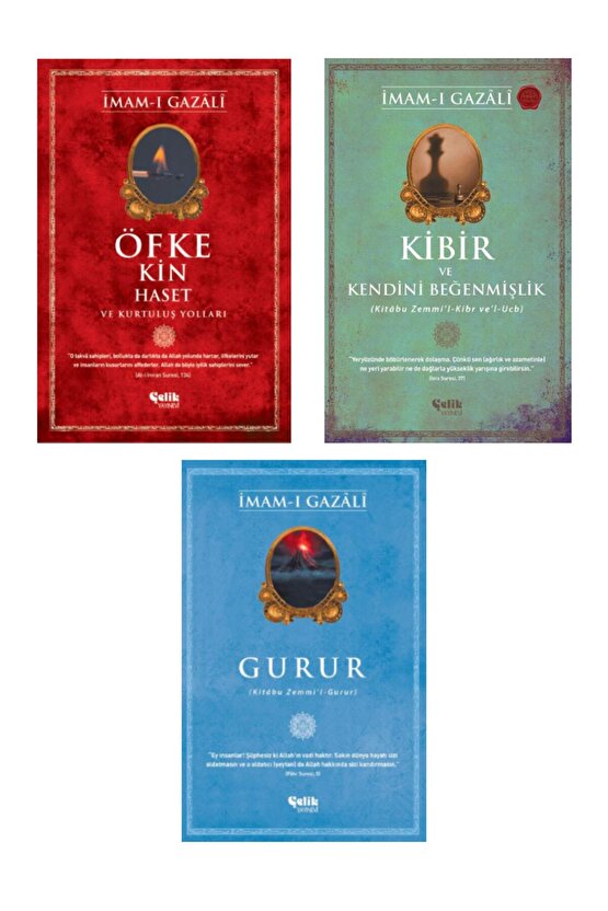 Imam-ı Gazali Seti Öfke Ve Kin - Kibir Ve Kendini Beğenmişlik - Gurur 3lü Set