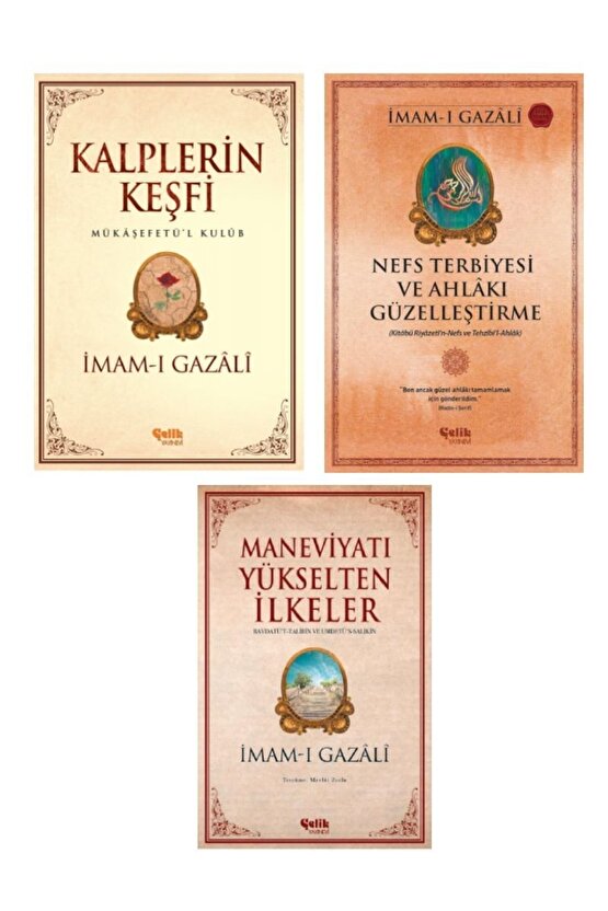 Imam-ı Gazali Seti Kalplerin Keşfi - Nefs Terbiyesi - Maneviyatı Yükselten Ilkeler 3lü Set
