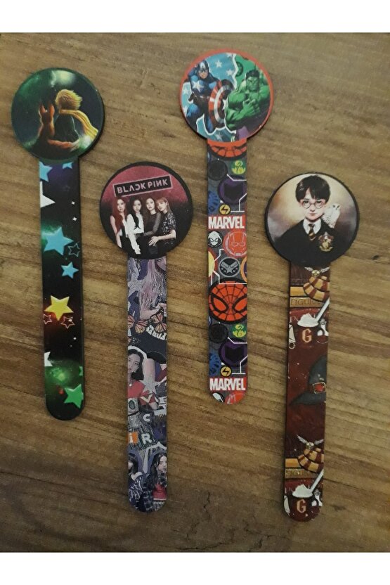 Harry Potter-Blackpink-Marvel-Küçükprens Ahşap Kitap Ayracı Seti