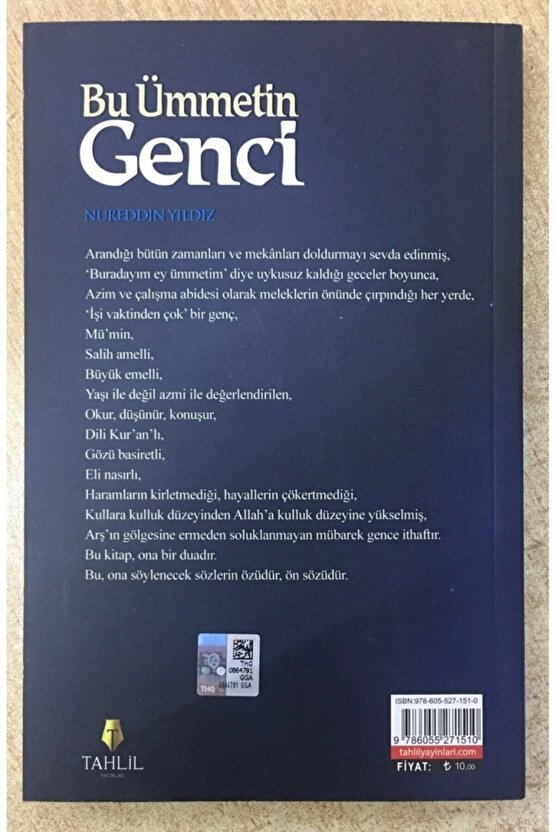 Kitap, Bu Ümmetin Genci, Nureddin Yıldız, Tahlil Yay.